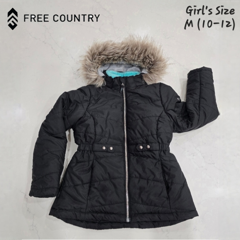 Free Country Cloud Lite Bib Puffer Jacket Girls Size M (10-12)